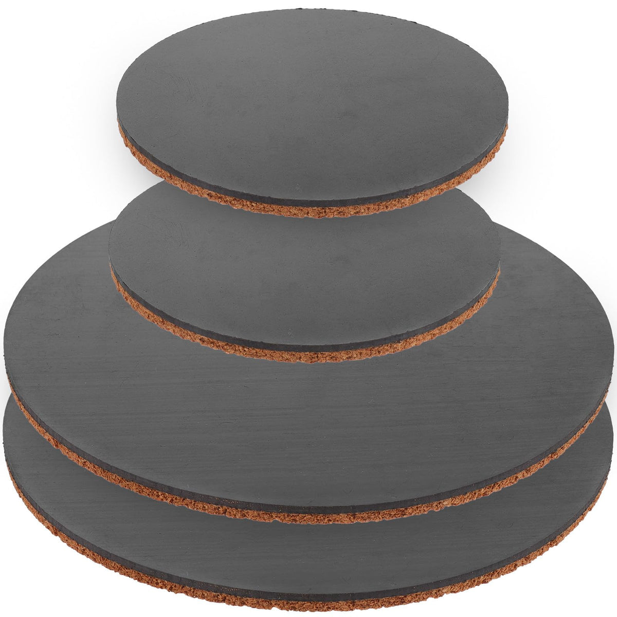 4pcs Round Cork Coasters with ABS Base E998