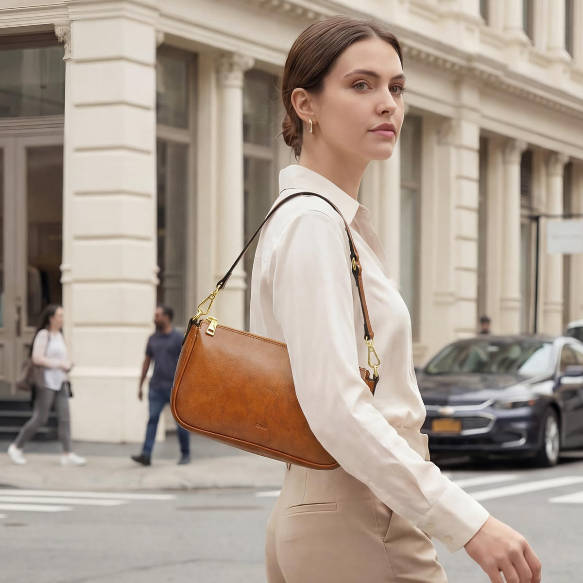 Leather Crossbody Bags with 2 Straps L2699