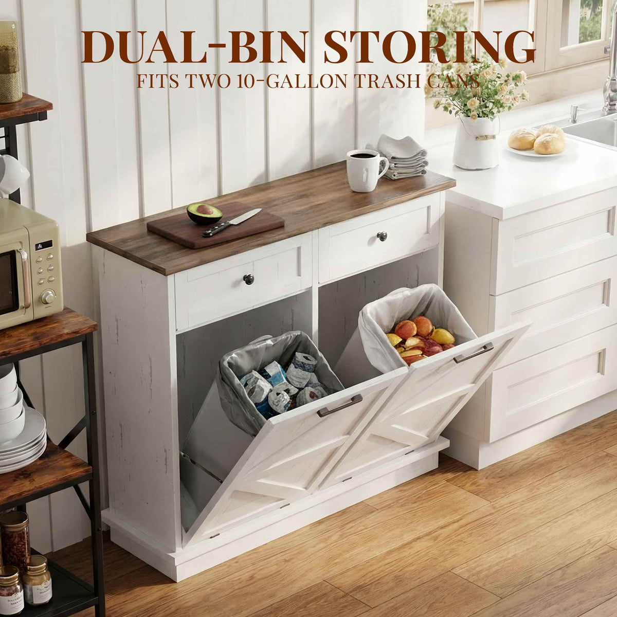 10 Gallon Dog Proof Tilt Out Trash Can Cabinet C953