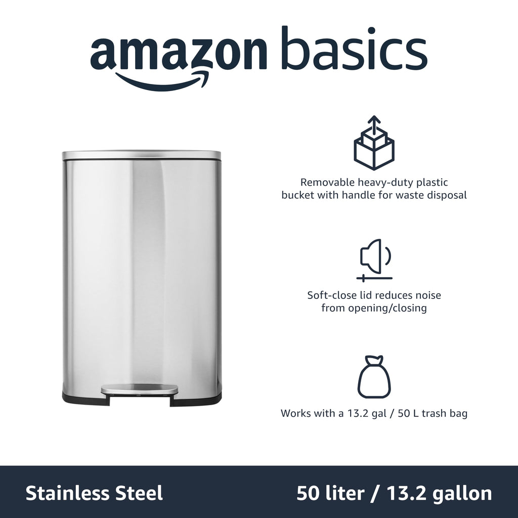13.2 Gallon Soft-Close Stainless Steel Trash Can W263833