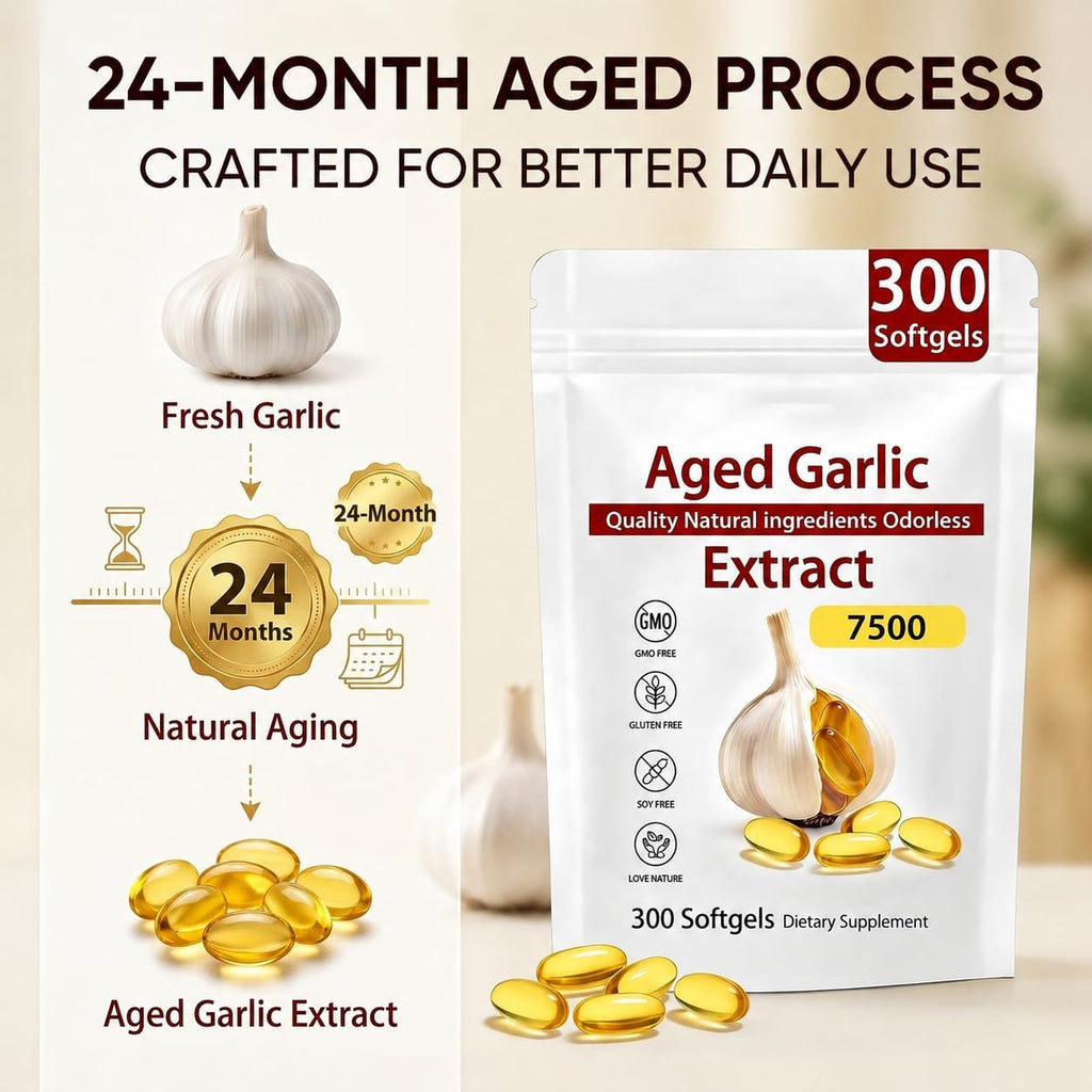 Odorless Organic Garlic Extract Capsules 300 Softgels Y334264