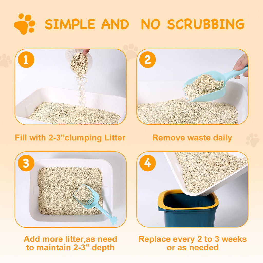 Disposable Cat Litter Boxes White Large 6-Pack E75977