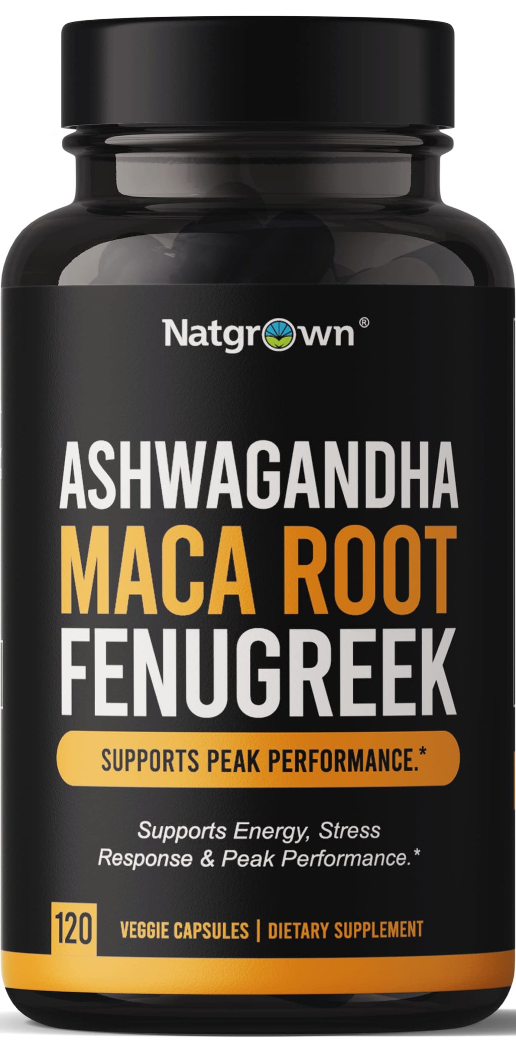 Ashwagandha Maca Root Fenugreek Capsules 120 Ct W54245