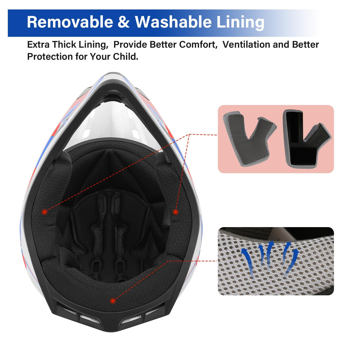 Youth Kids DOT Approved Full Face Motocross Helmet J3112