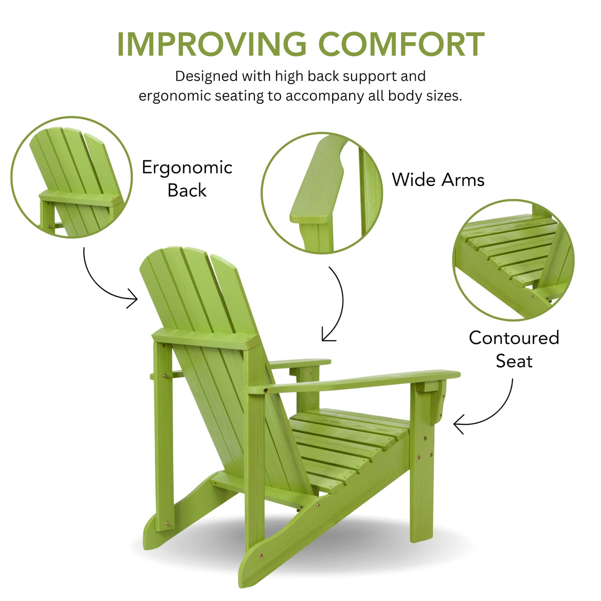 Lime Green Wooden Adirondack Chair X46717