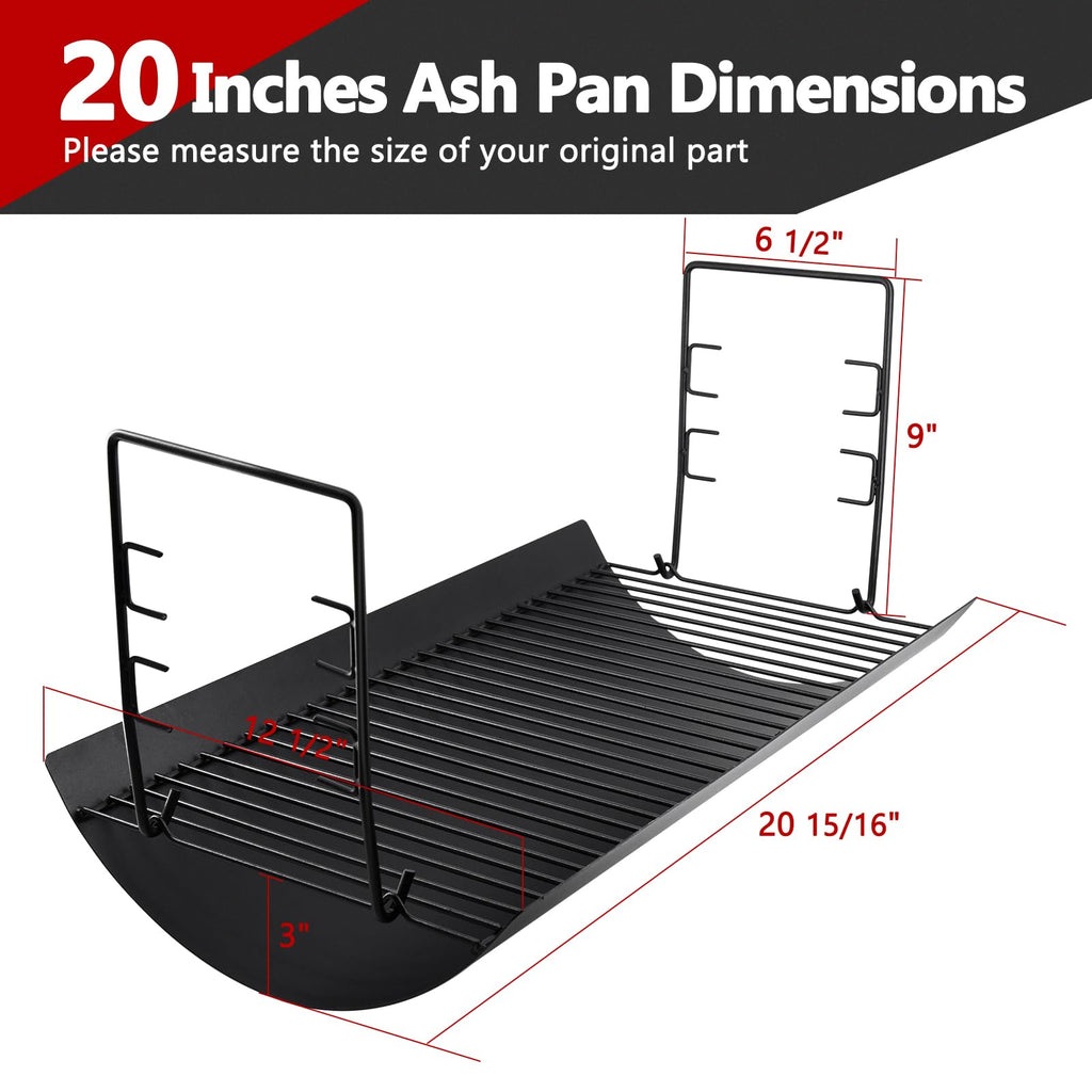 20 Inch Ash Pan Drip Pan for Charcoal Grill with 2pcs Fire Grate Hanger G129287