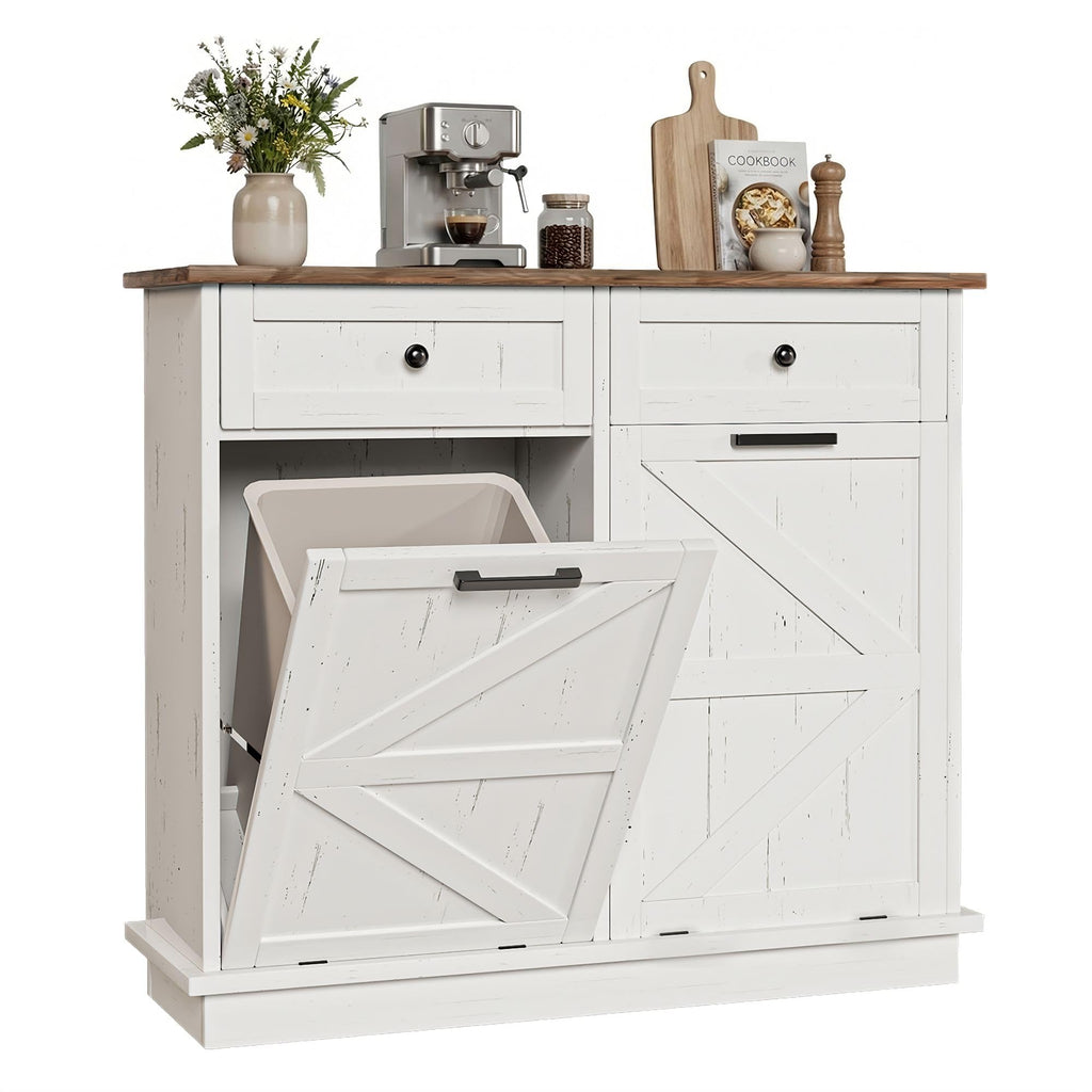 10 Gallon Dog Proof Tilt Out Trash Can Cabinet C953