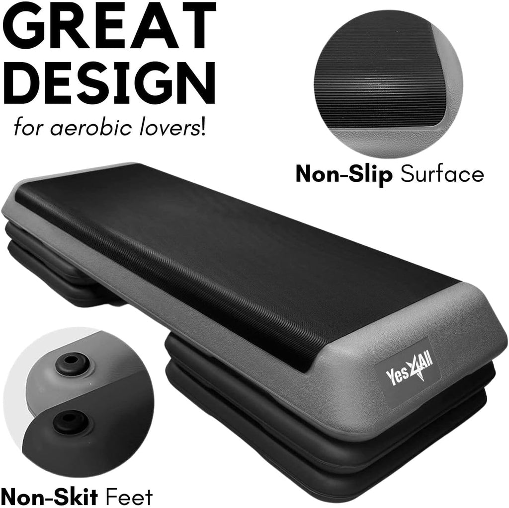 Adjustable Aerobic Exercise Step Platform with 4 Risers U9582
