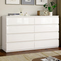 White 8 Drawer Wood Dresser I5595