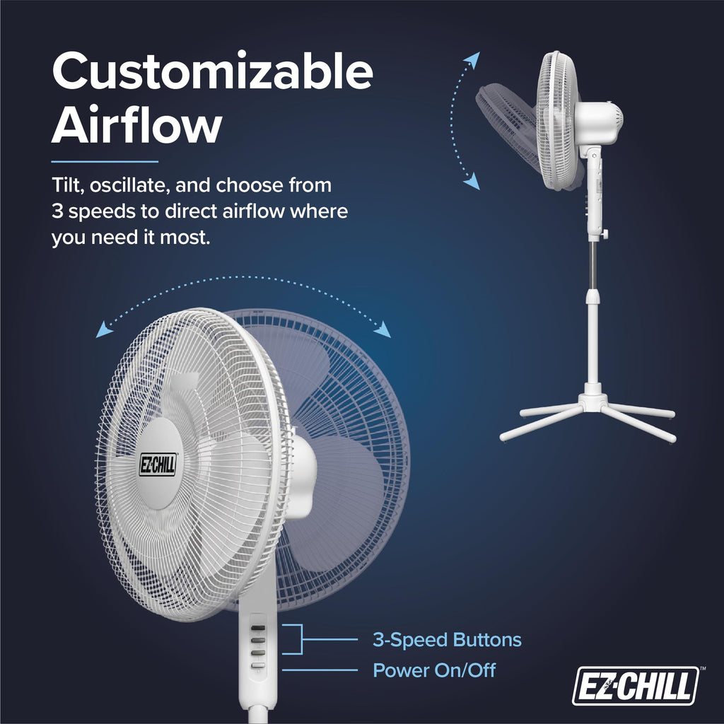 16" Oscillating Pedestal Fan White P15982