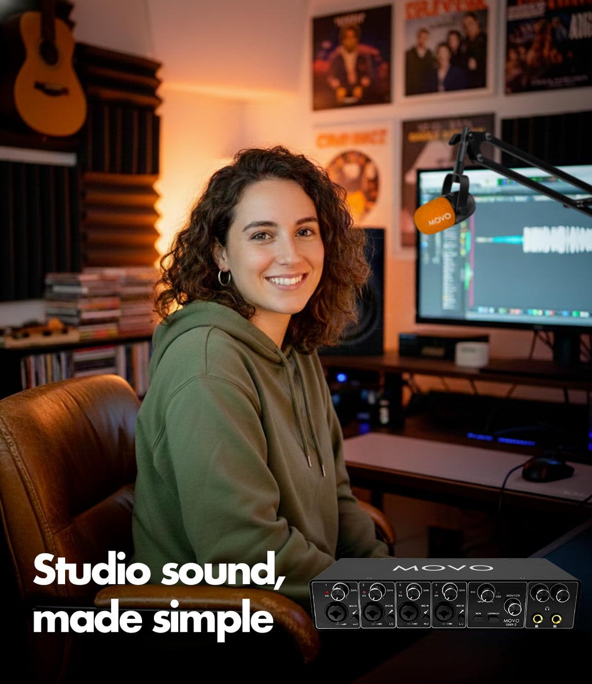 4-Person Podcast Equipment Bundle with 4-Channel USB Audio Interface and 4 Dynamic Microphones F294
