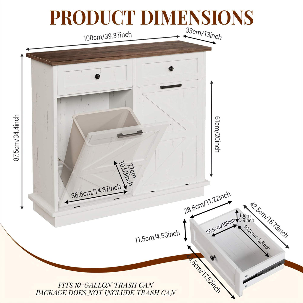 10 Gallon Dog Proof Tilt Out Trash Can Cabinet C953