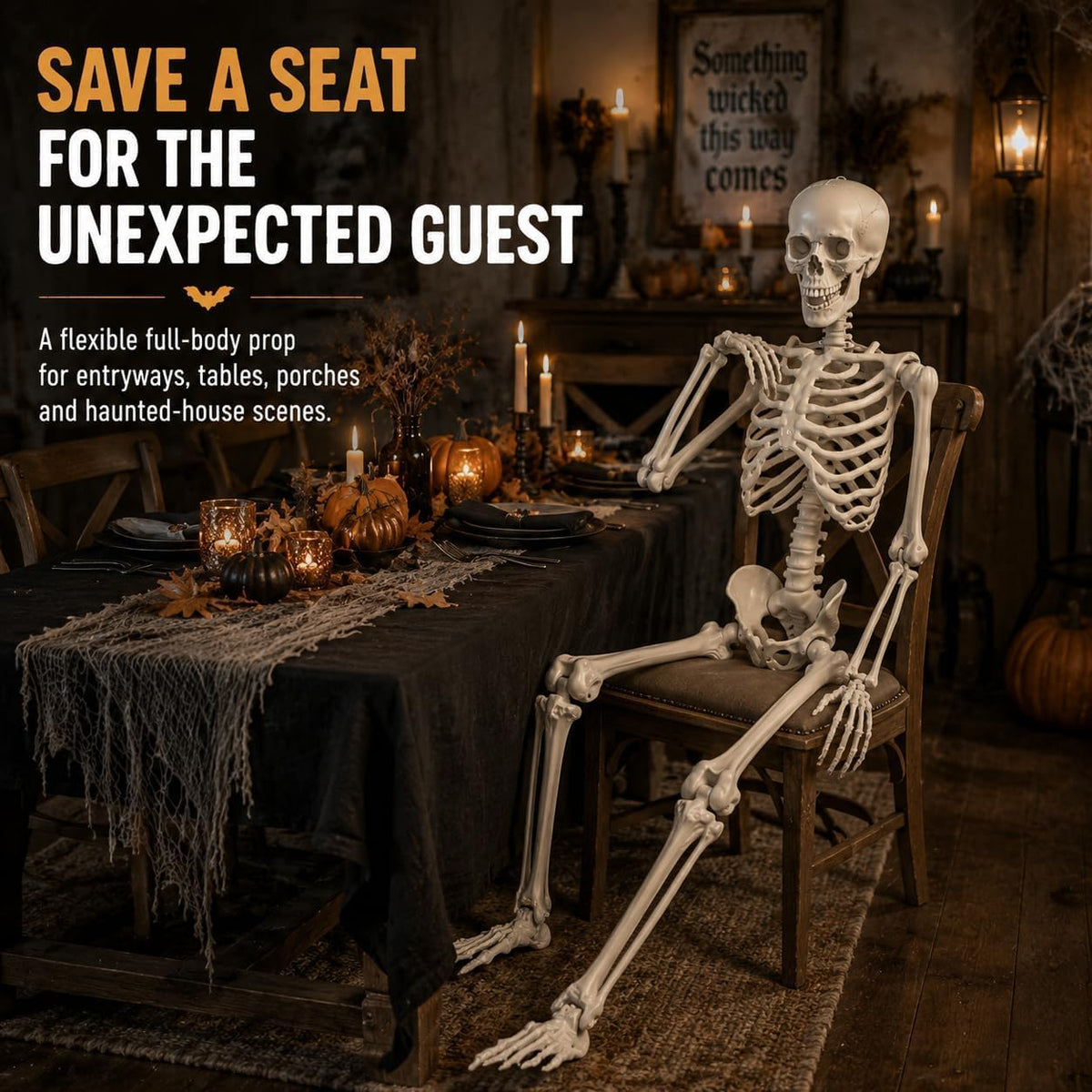 Life Size Posable Skeleton Prop Decoration K475