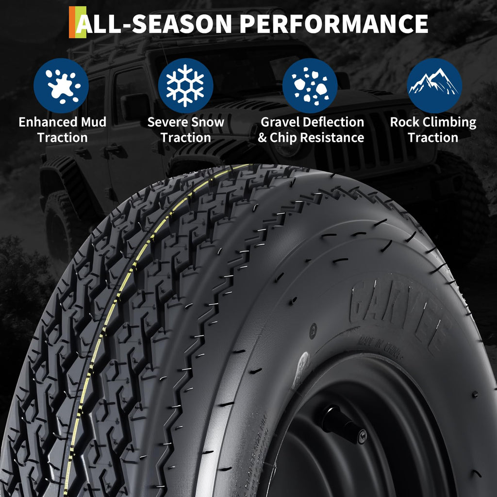2-Pack Trailer Tire on Rim 4.80-8 4 Lug Black P206269