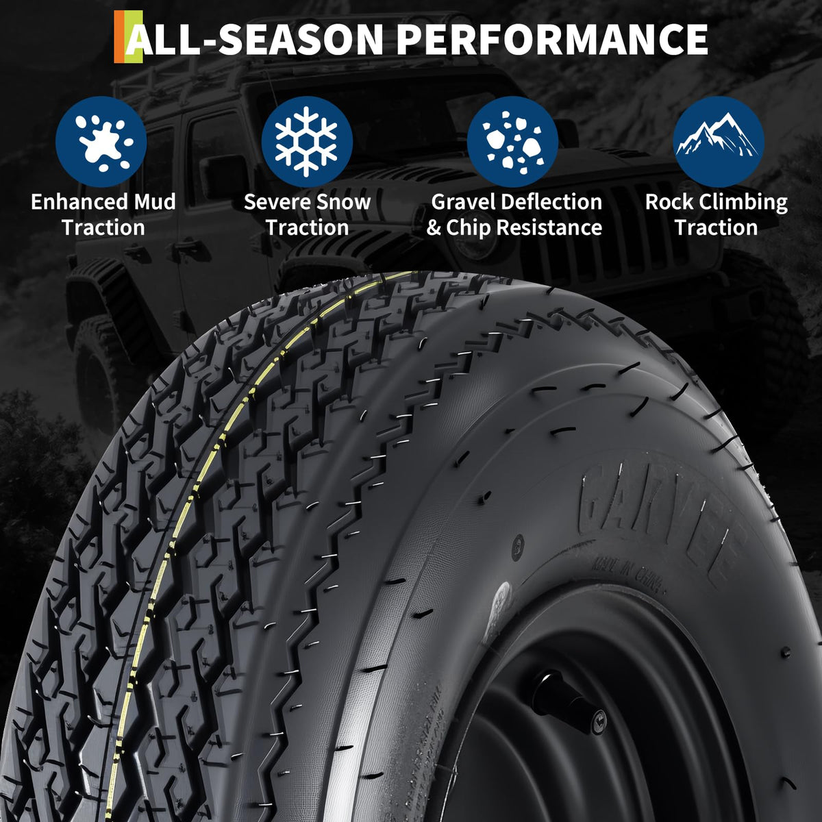 2-Pack Trailer Tire on Rim 4.80-8 4 Lug Black P206269
