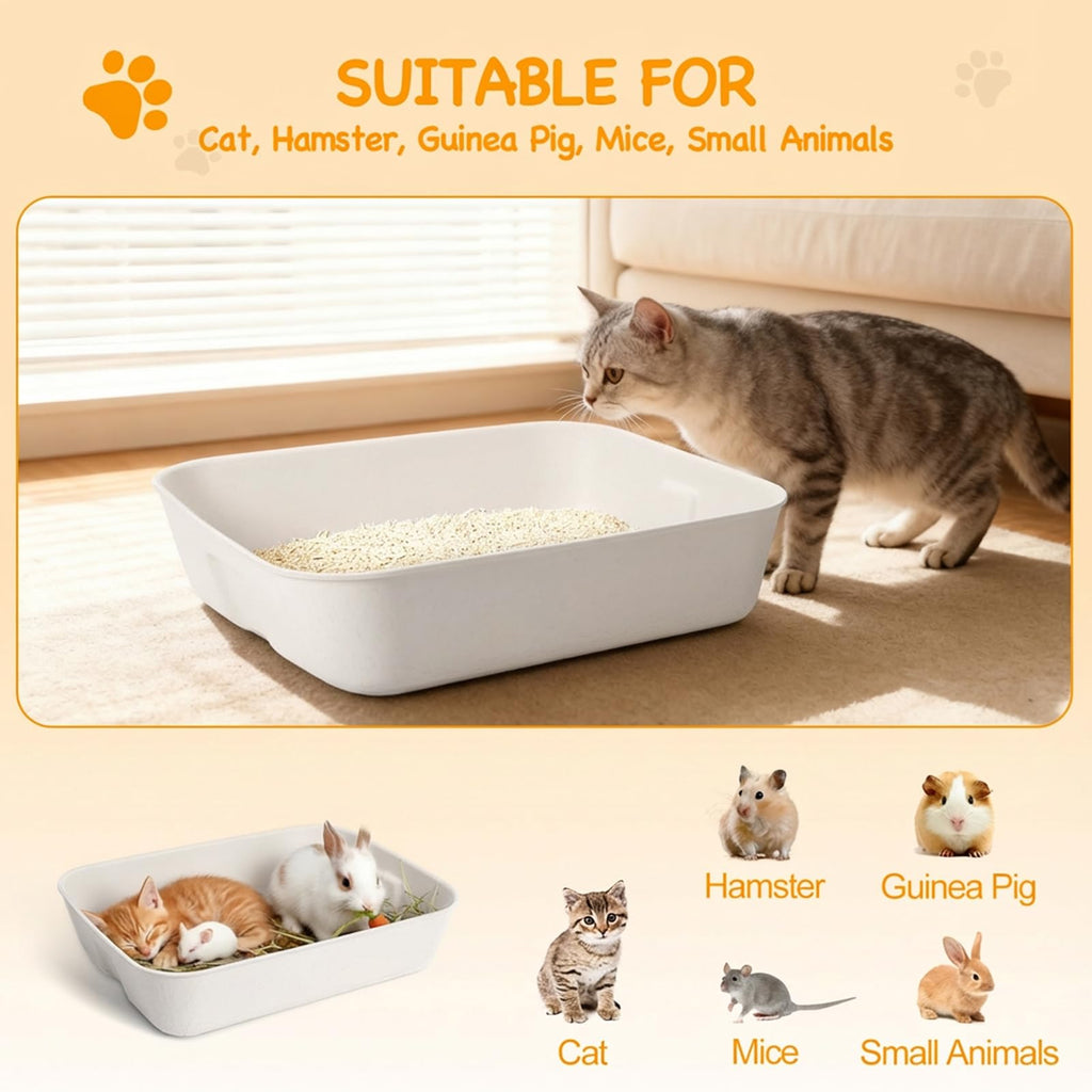 Disposable Cat Litter Boxes White Large 6-Pack E75977