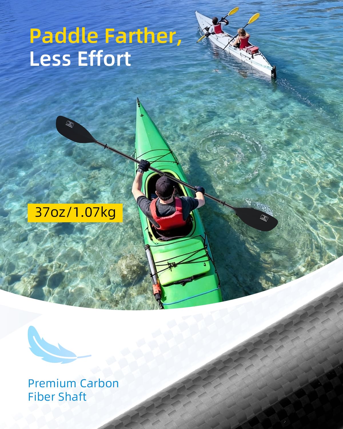 4 Pieces Carbon Fiber Kayak Paddle C14452