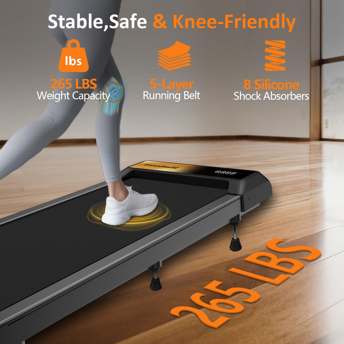 2.5HP Incline Walking Pad Treadmill with Remote H30000