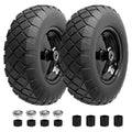 16" Flat Free Solid Rubber Wheelbarrow Wheels, 2 Pack P44142