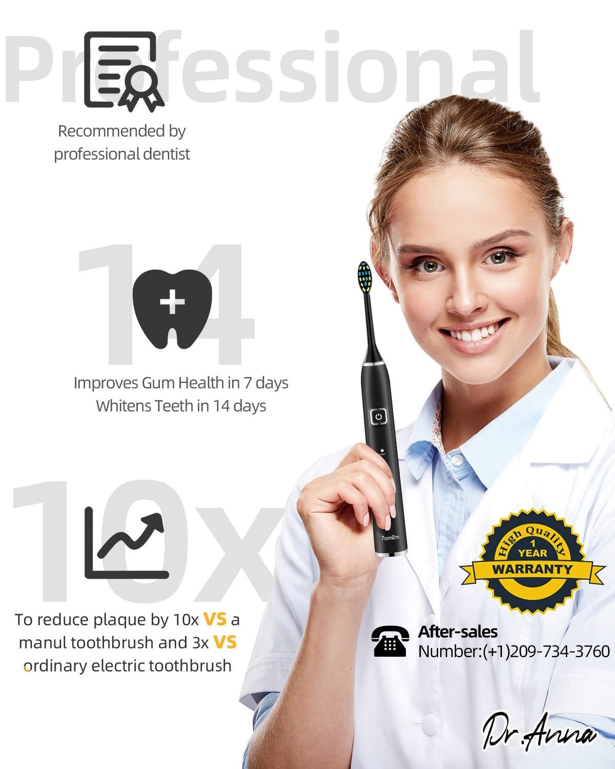 Sonic Electric Toothbrush with 12 Brush Heads, 2 Pack N483
