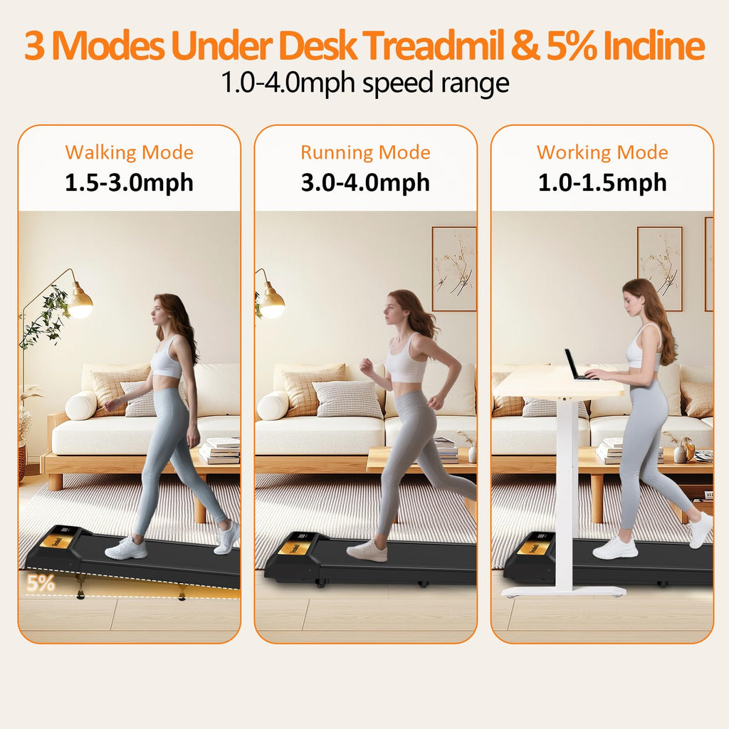 2.5HP Incline Walking Pad Treadmill with Remote H30000