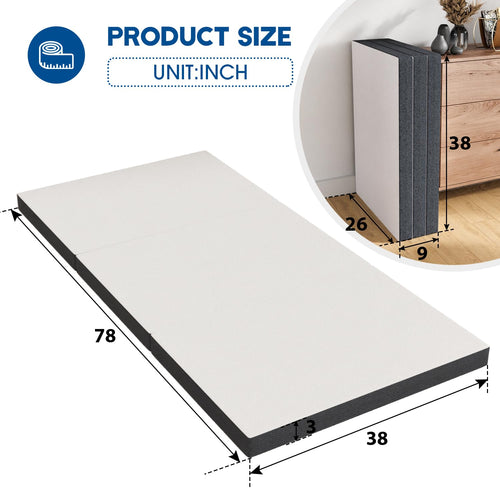 3 Inch Twin XL Tri Fold Memory Foam Mattress X206