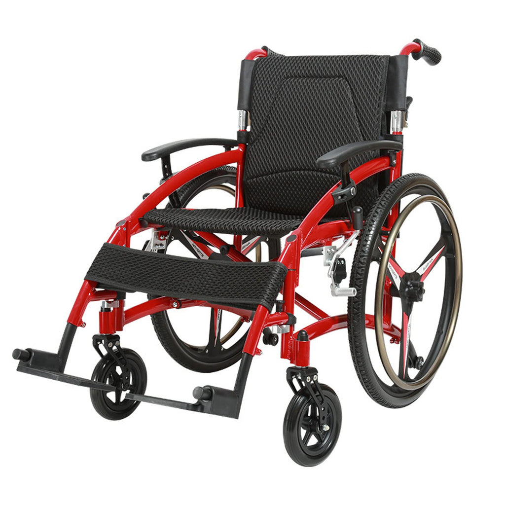 Folding Transport Wheelchair with Detachable Full Arms and Elevating Leg Rest C3161