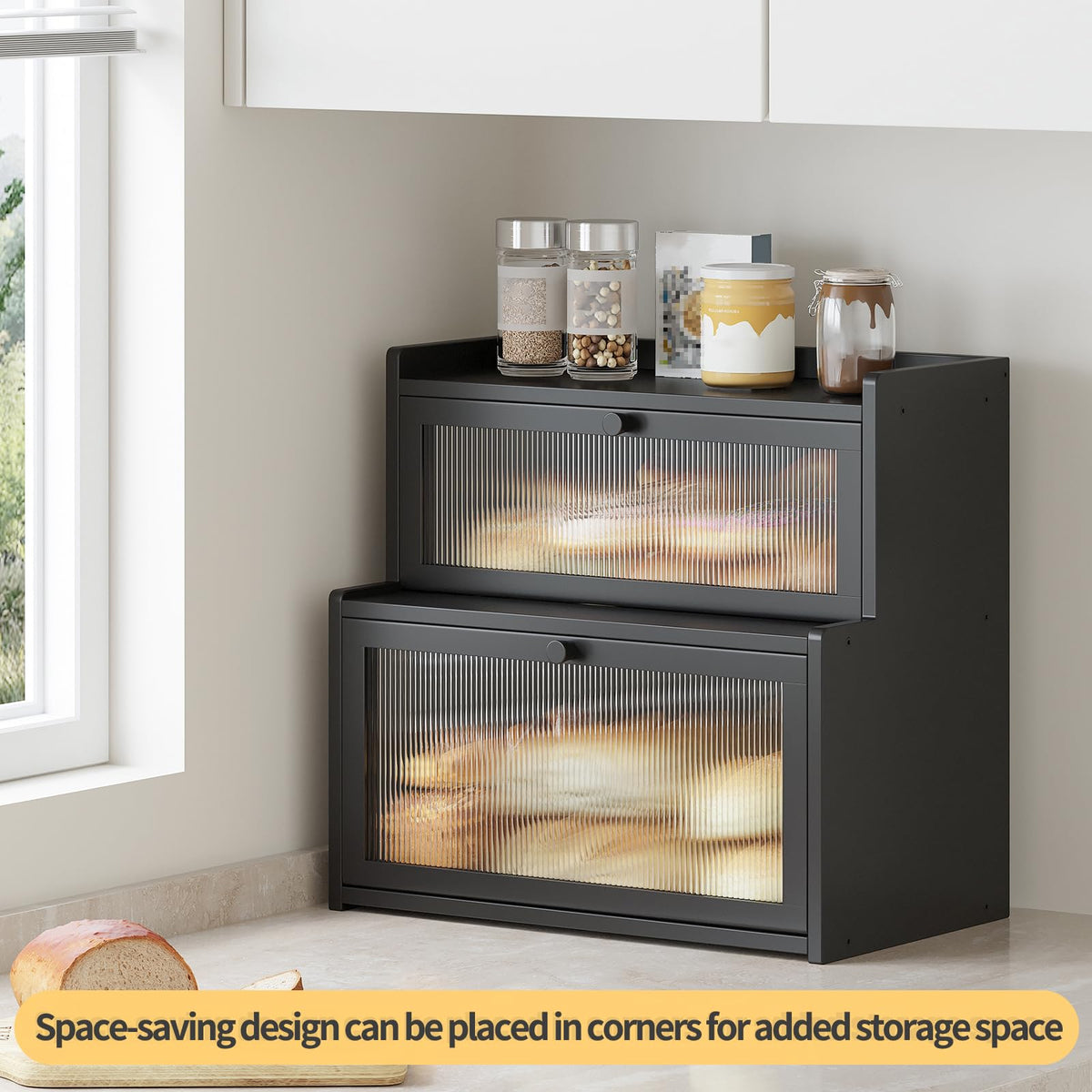Bamboo Bread Box with Window B25688