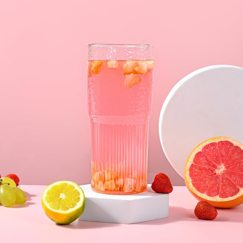 20 oz Glass Cups with Lids and Straws G39687