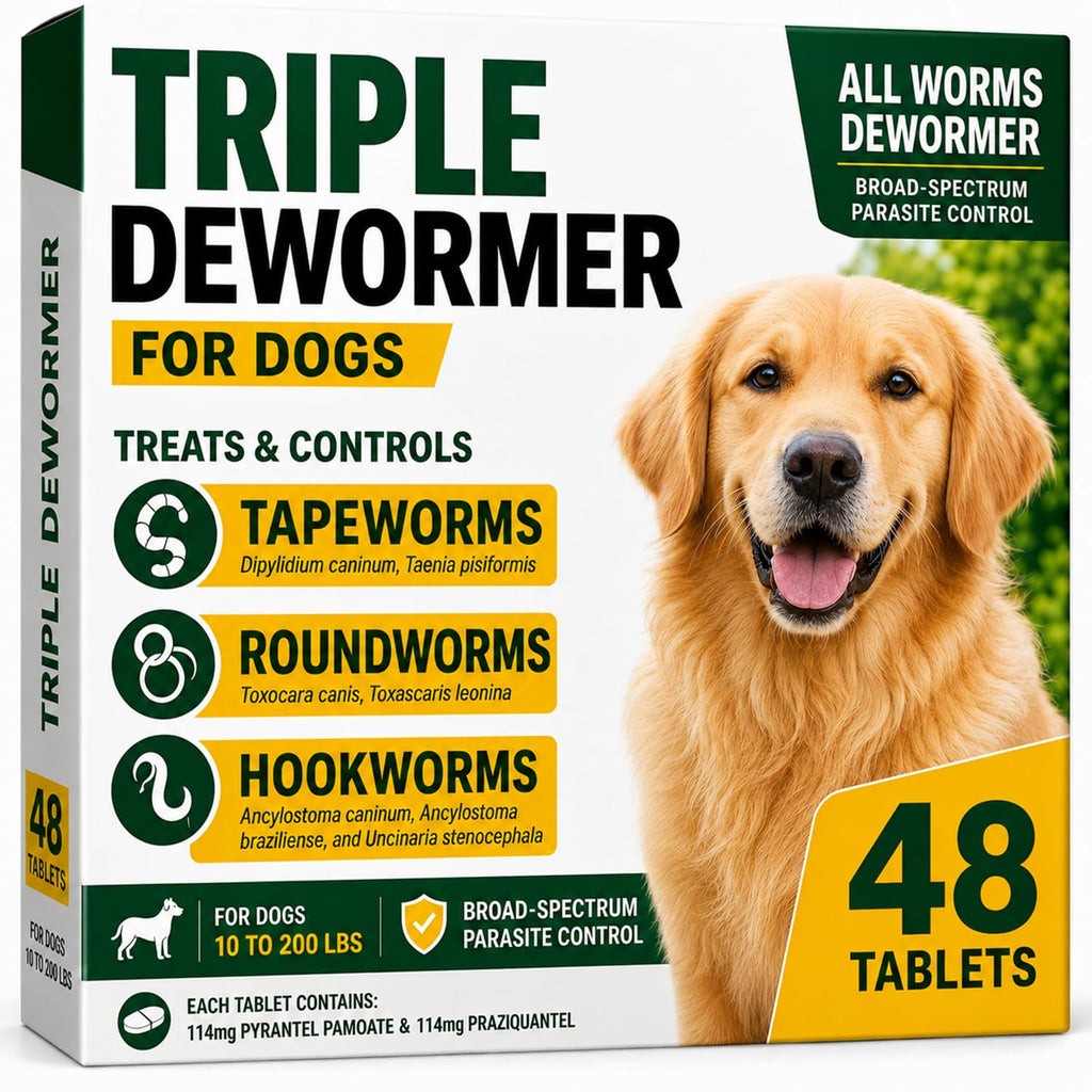 Pyrantel Pamoate and Praziquantel Dog Dewormer Tablet - 48 Tablets U8992