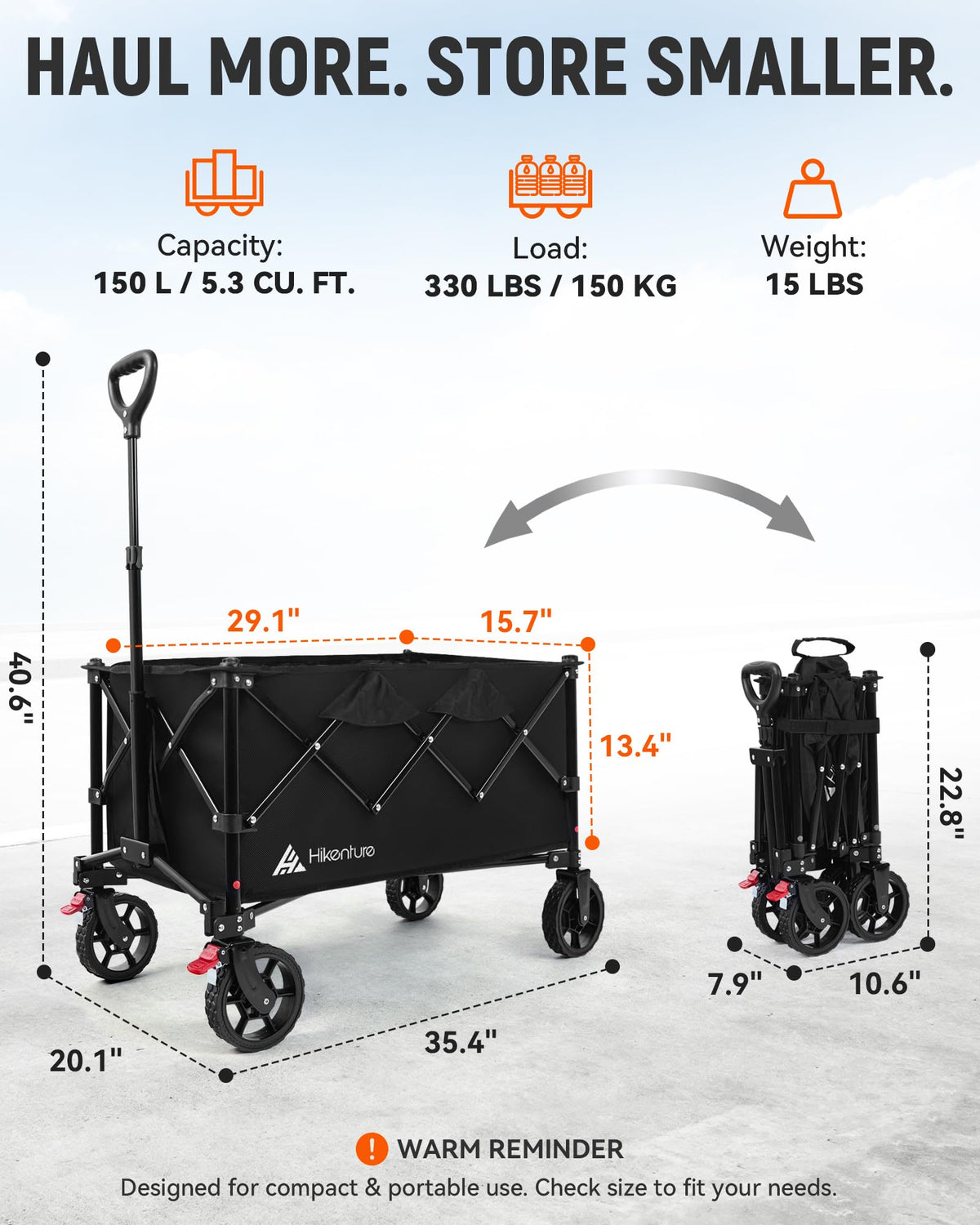 150L Foldable Heavy Duty Wagon O856