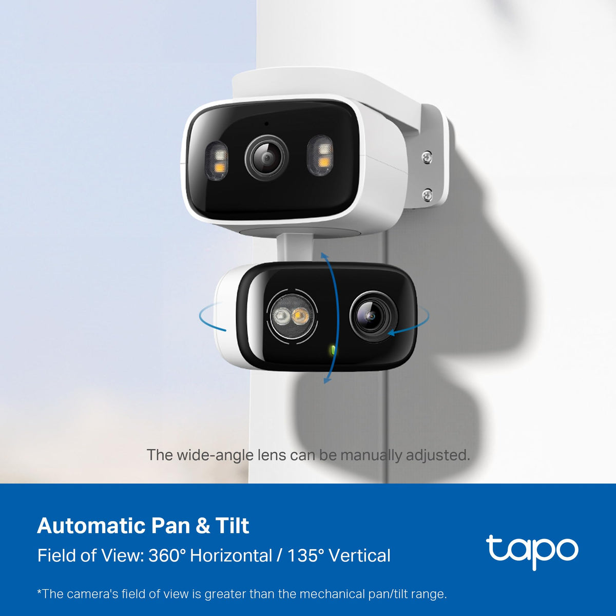 2K Indoor/Outdoor Dual Lens Pan/Tilt Wired Security Camera D8579
