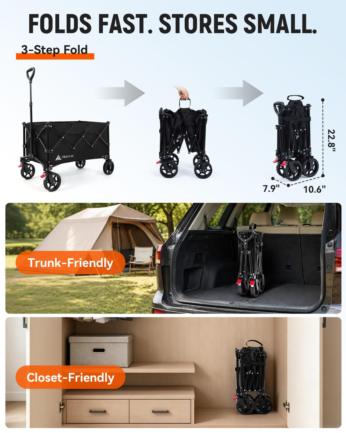150L Foldable Heavy Duty Wagon O856