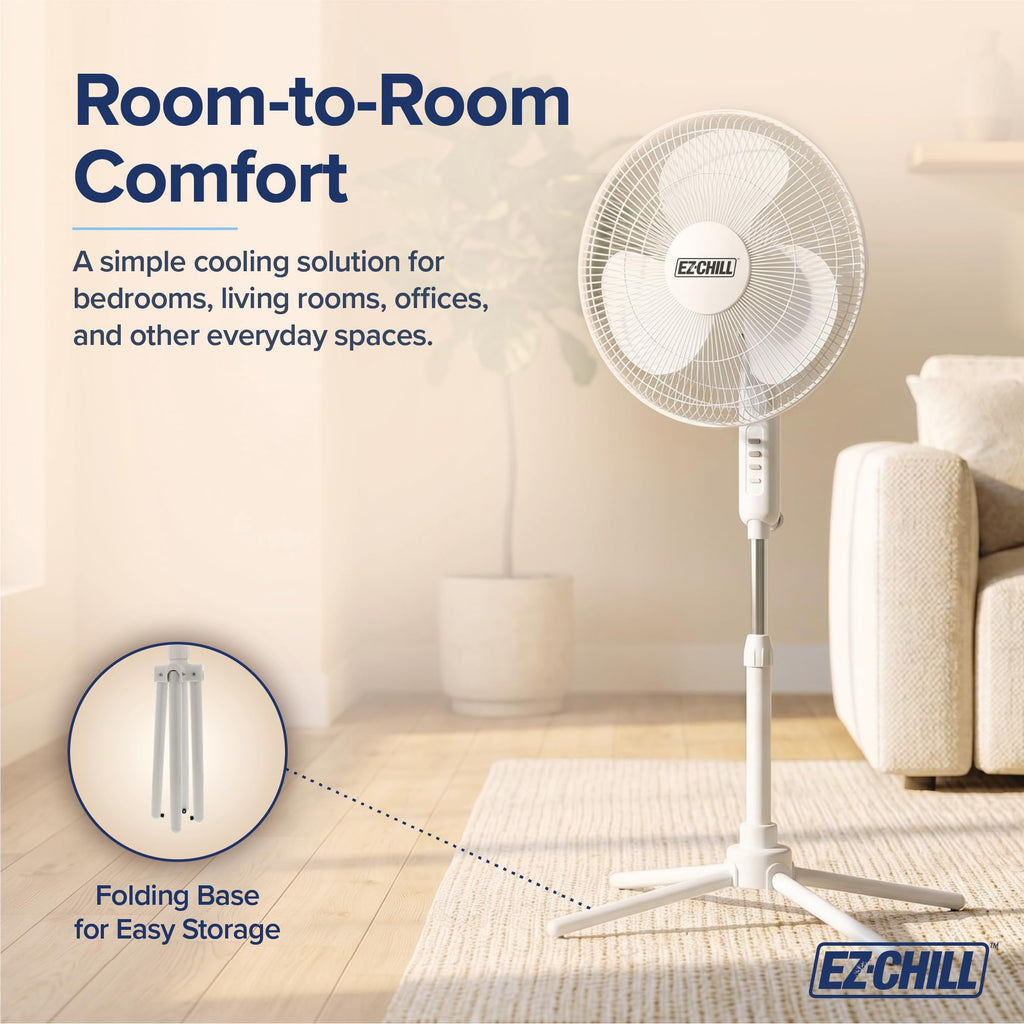 16" Oscillating Pedestal Fan White P15982
