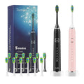 Sonic Electric Toothbrush with 12 Brush Heads, 2 Pack N483
