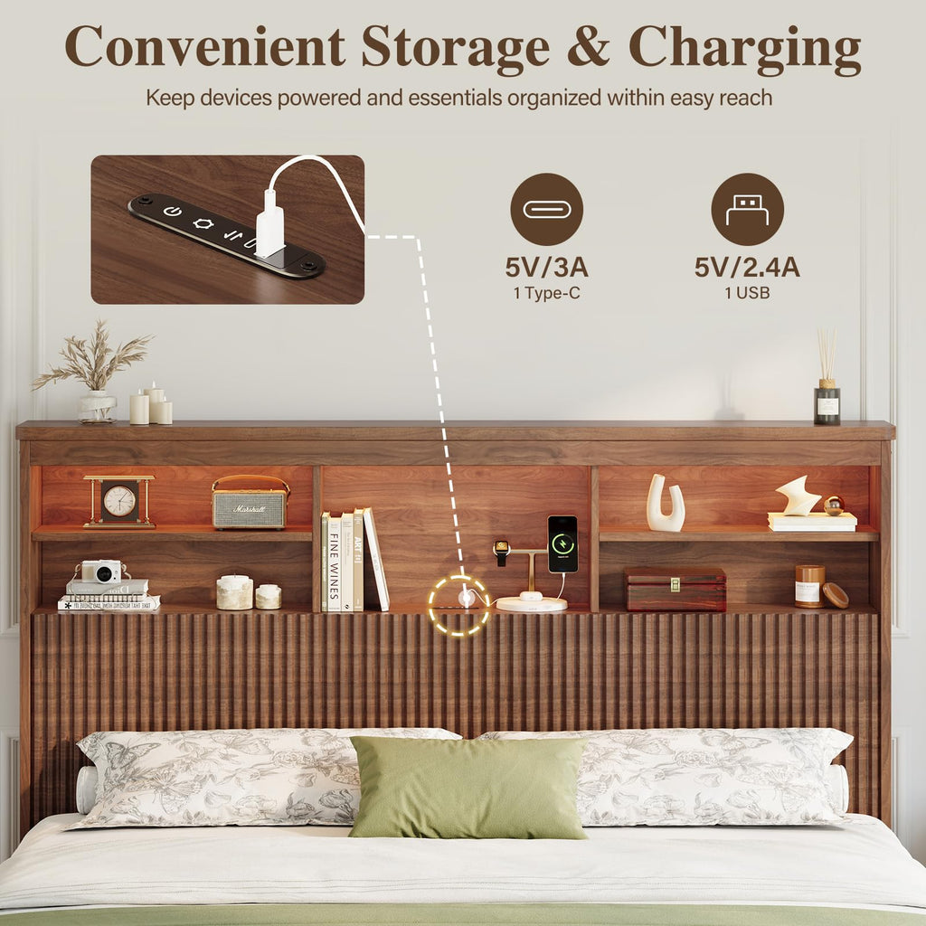 Queen Size Bed Frame with 4 Storage Drawers Q466719
