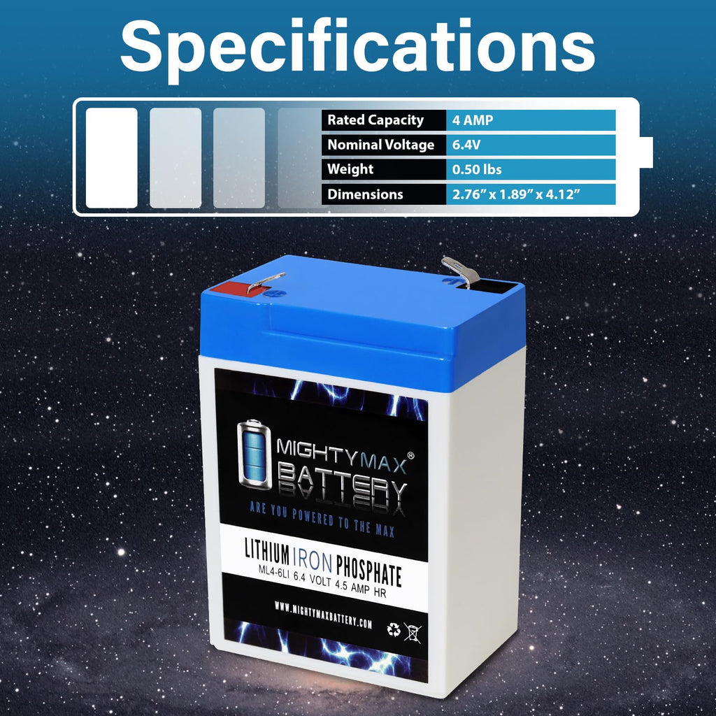 6V 4.5AH Lithium Replacement Battery D428351