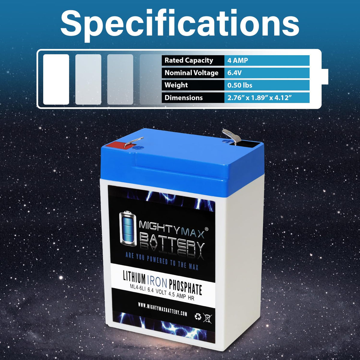 6V 4.5AH Lithium Replacement Battery D428351