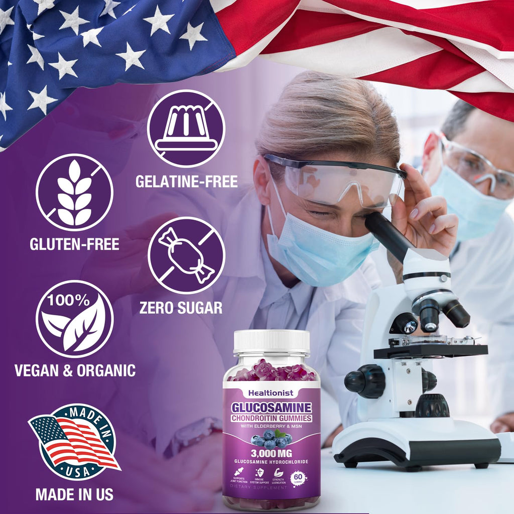 3000mg Glucosamine Chondroitin Gummies with MSM & Elderberry 120 Cts A8225
