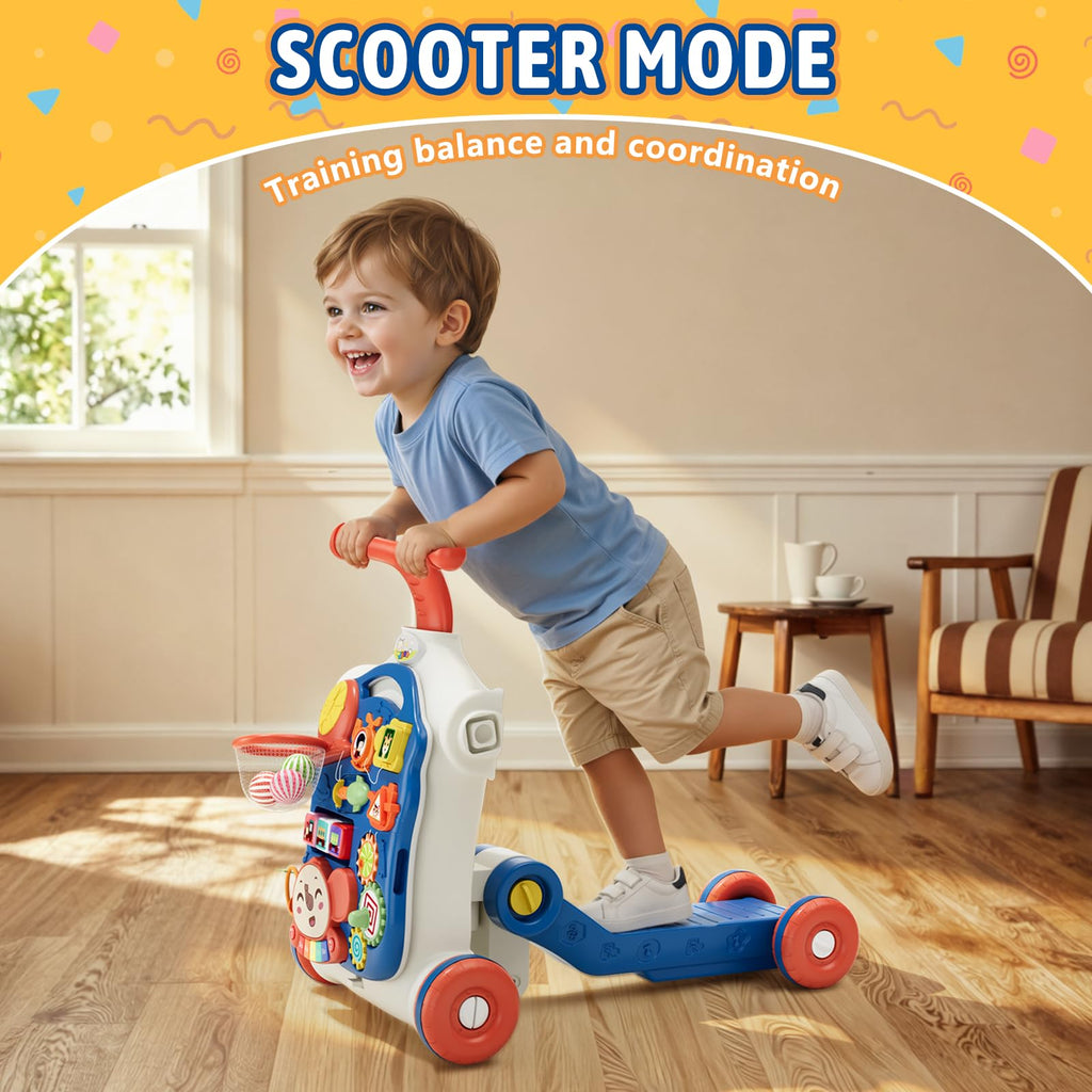 Blue 5 in 1 Baby Push Walker R7599