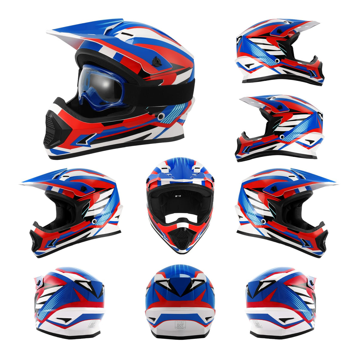 Youth Kids DOT Approved Full Face Motocross Helmet J3112