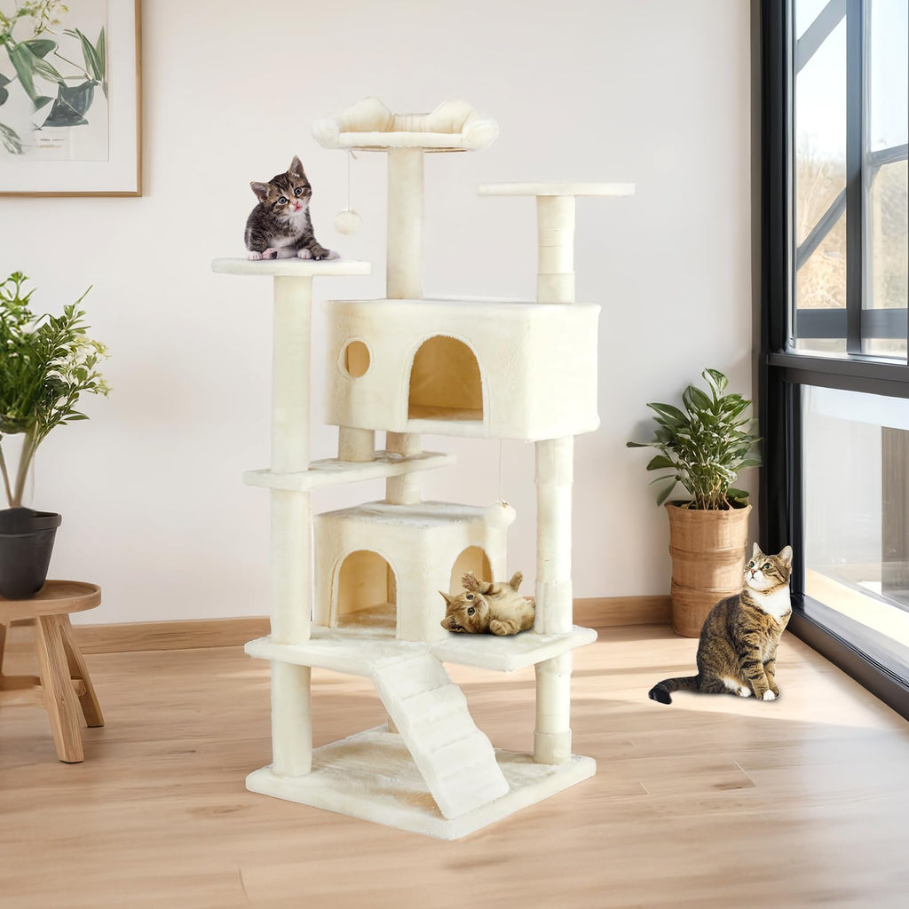 54-inch Cat Tree Tower with Scratching Posts B708213