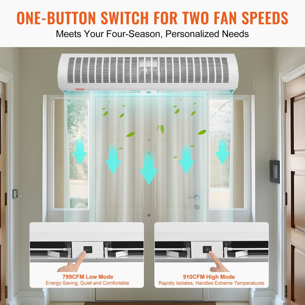 42" 2 Speeds 1350CFM Wall Mounted Indoor Air Curtain F282578