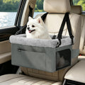 Dog Booster Seat with Metal Frame and Safety Leash, Grey R6434