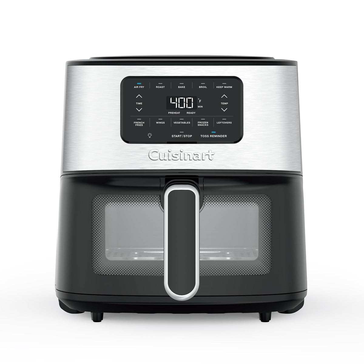 6-Quart Air Fryer with 5 Cooking Functions, Stainless Steel & Black L542