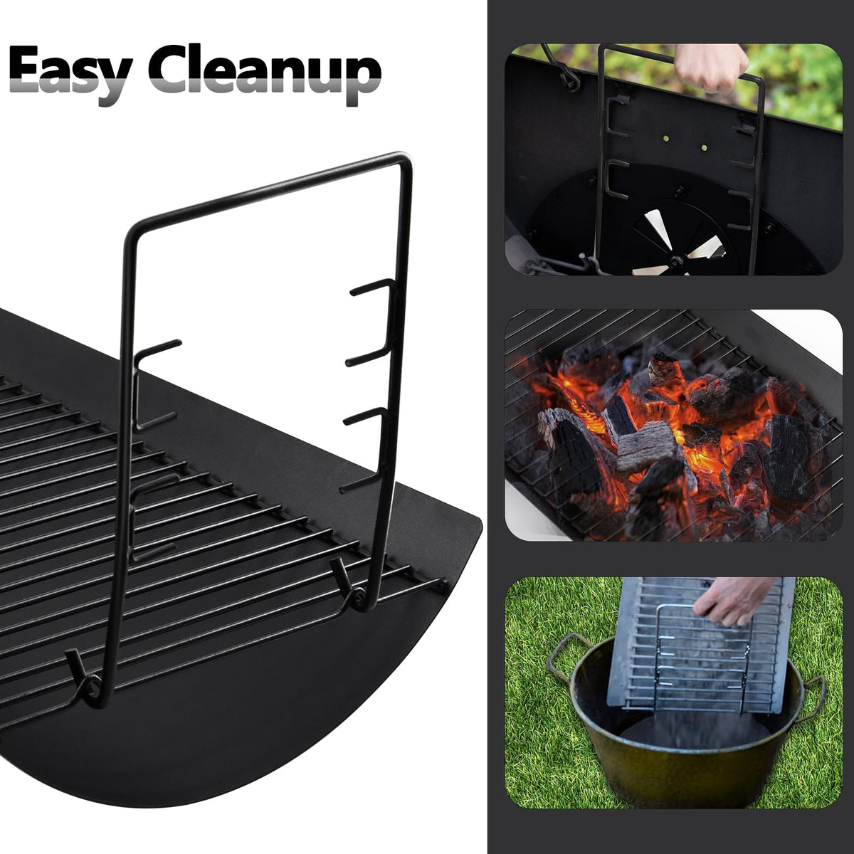20 Inch Ash Pan Drip Pan for Charcoal Grill with 2pcs Fire Grate Hanger G129287