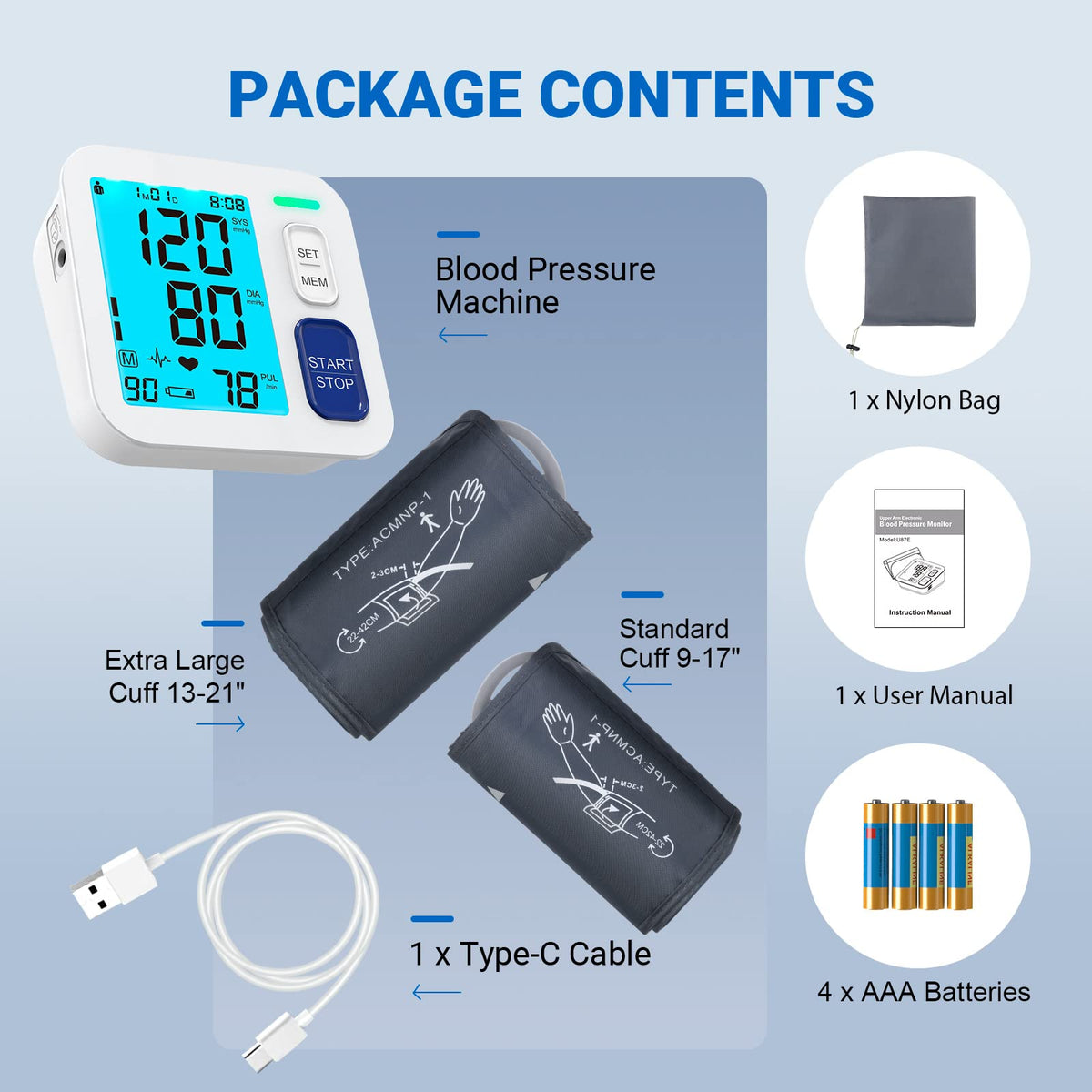 Blood Pressure Monitors with Extra Large Cuffs I800