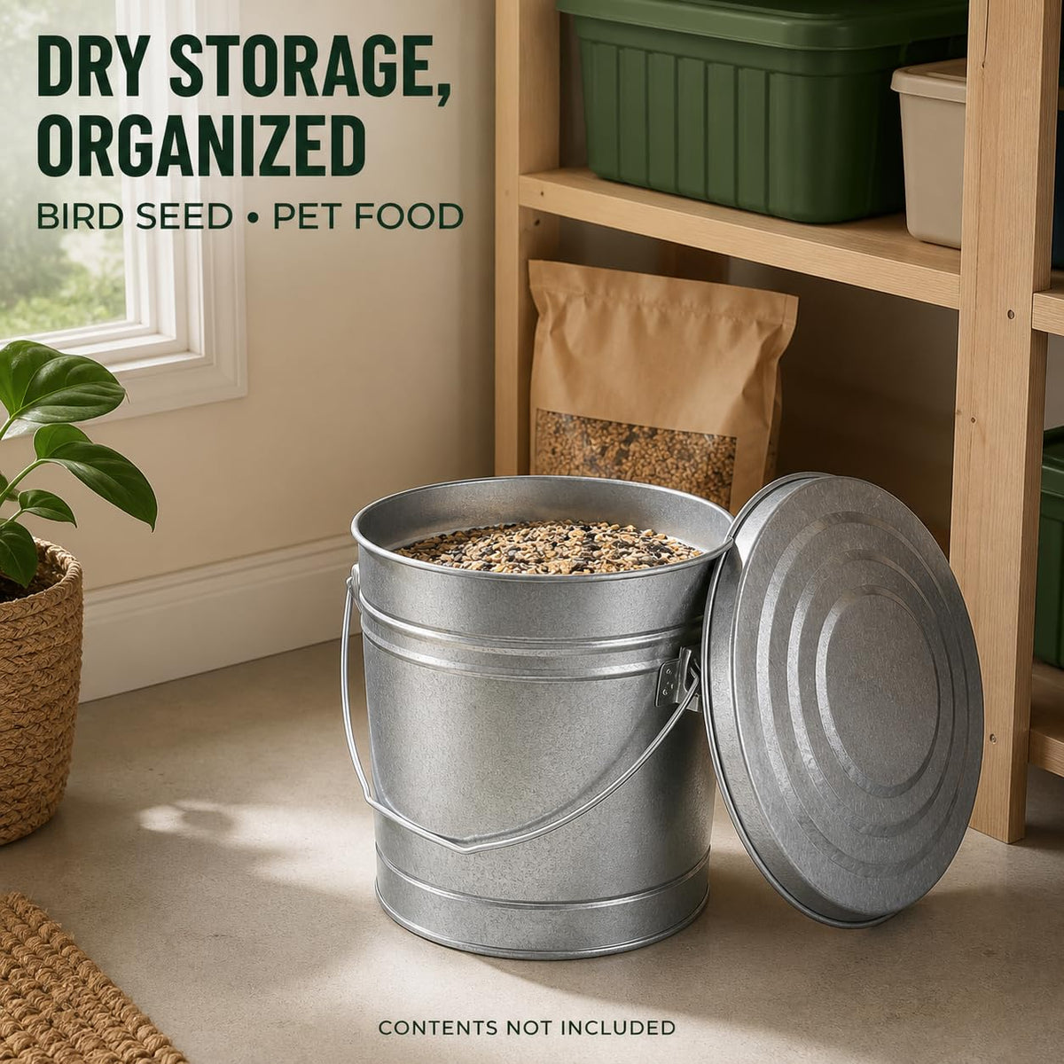 6 Gallon Galvanized Steel Can with Locking Lid Z345186