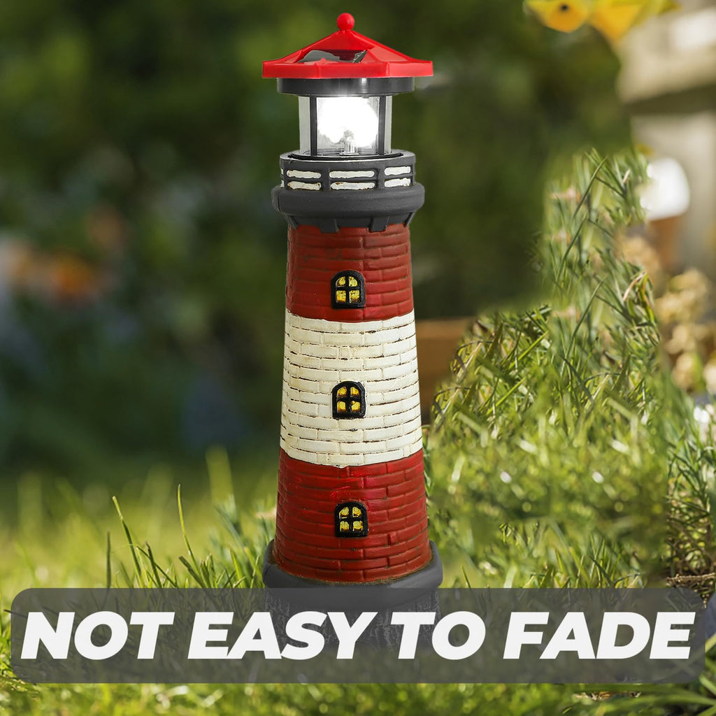 Solar Lighthouse Statue with Solar Light Waterproof Outdoor Decor Z831504