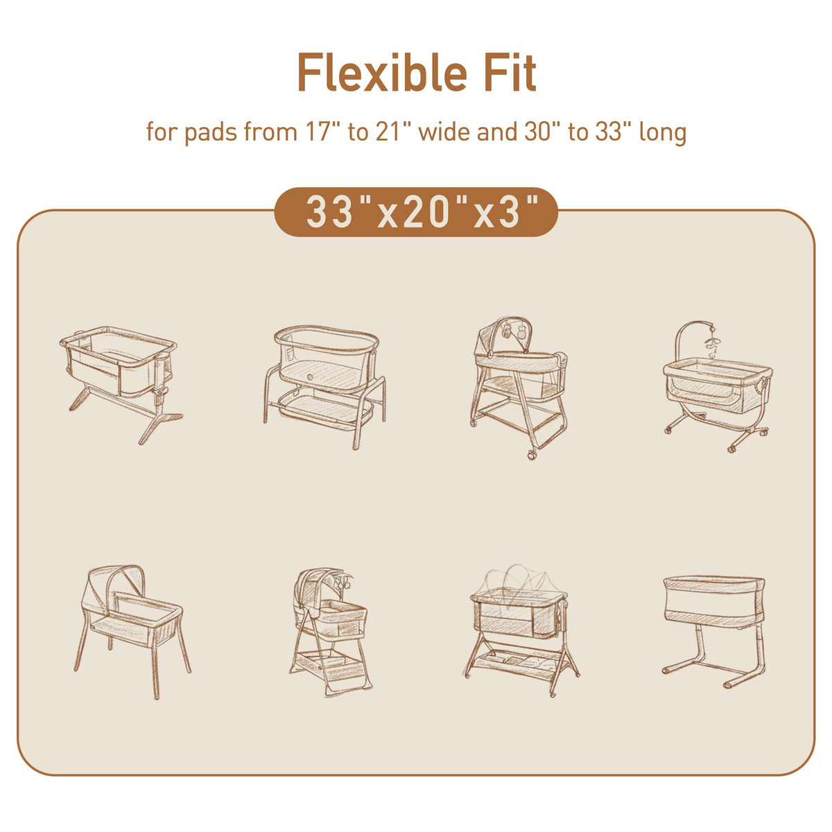 Baby Bedside Sleeper Bassinet Sheets 33x20 Inch 4 Pack N61161